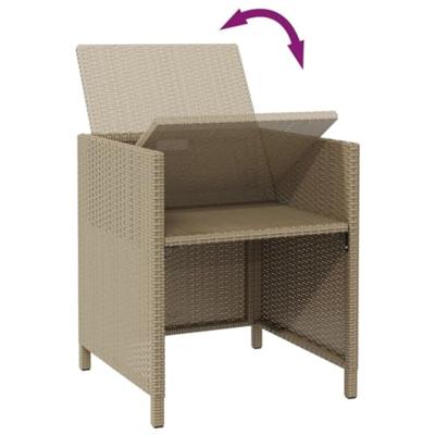 Tuinstoelen 2 st met voetenbanken poly rattan beige Tuinstoelen 2 st met voetenbanken poly rattan beige