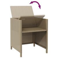Tuinstoelen 2 st met voetenbanken poly rattan beige - thumbnail