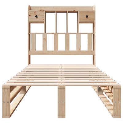 Bed met boekenkast zonder matras massief grenenhout 90x200 cm - thumbnail
