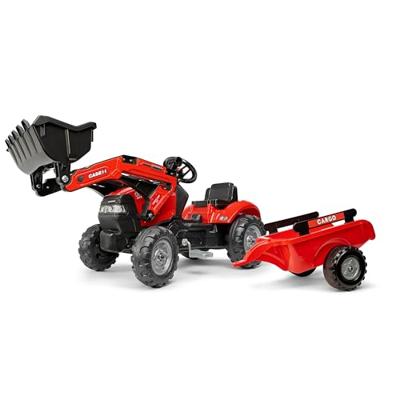 Falk Tractor Case MXU 115 Traptractor + Voorlader + Aanhanger