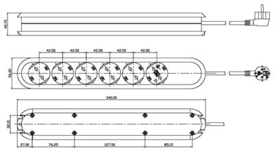 Bachmann 381.249K Stekkerdoos 6-voudig Wit Randaarde stekker 1 stuk(s)