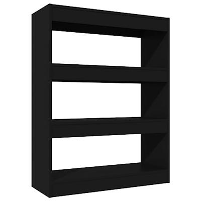 Boekenkast/kamerscherm 80x30x103 cm bewerkt hout zwart