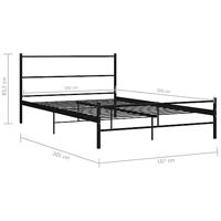 Bedframe metaal zwart 160x200 cm - thumbnail