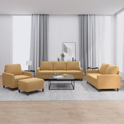 4-delige Loungeset met kussens fluweel bruin