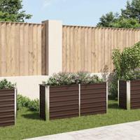 VidaXL Plantenbak verhoogd 160x40x77 cm gegalvaniseerd staal bruin - thumbnail