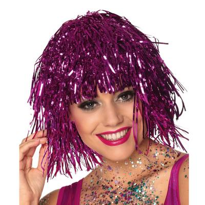 Pruik folie pink Pruik folie pink