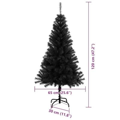 VidaXL Kerstboom met 150 led met standaard zwart 120 cm pvc
