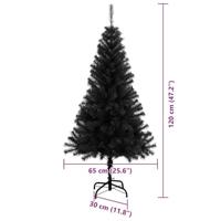 VidaXL Kerstboom met 150 led met standaard zwart 120 cm pvc - thumbnail