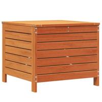 Tuinvoetenbank 62x63,5x53,5 cm massief grenenhout wasbruin - thumbnail