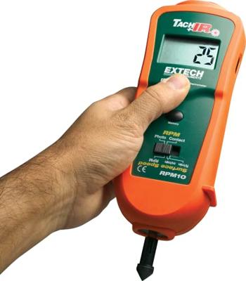 Extech RPM10 Toerenteller Mechanisch, Optisch 0.5 - 19999 omw/min 10 - 99999 omw/min