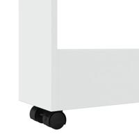 Opbergtrolley smal 3-laags bewerkt hout wit - thumbnail