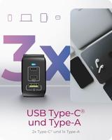 ICY BOX GaN Wandladegerät USB-C-adapter 65 W Zwart - thumbnail