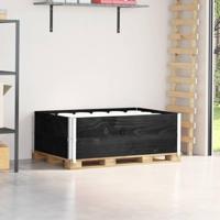 VidaXL Palletopzetranden 2 st 120x80 cm massief grenenhout zwart - thumbnail