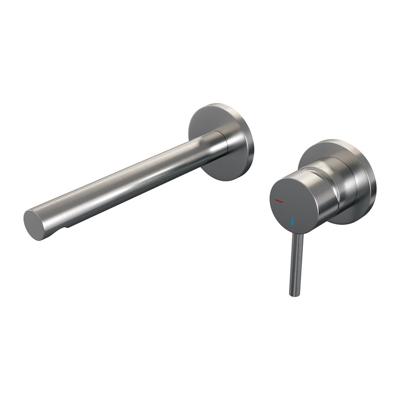 Brauer Brushed Edition Inbouw Wastafelmengkraan met Rechte Uitloop en Rozetten Model A1 RVS Geborsteld PVD