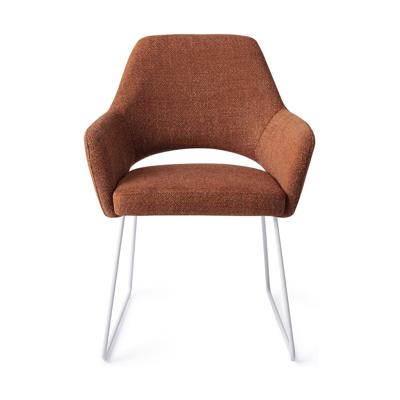 Jesper Home Eetkamerstoel 'Yanai' Slide White, kleur Tuscan Terra