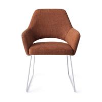 Jesper Home Eetkamerstoel 'Yanai' Slide White, kleur Tuscan Terra - thumbnail