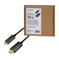 LogiLink CUF0102 video kabel adapter 20 m USB Type-C HDMI Type A (Standaard) Zwart - thumbnail