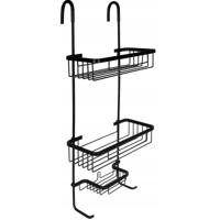 Zwart Hangend Doucherek 3-Lagen - Zonder Boren - Onderhoudsvrij - thumbnail