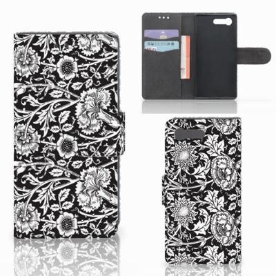 Sony Xperia X Compact Hoesje Black Flowers Sony Xperia X Compact Hoesje Black Flowers