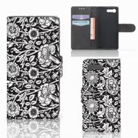 Sony Xperia X Compact Hoesje Black Flowers - thumbnail