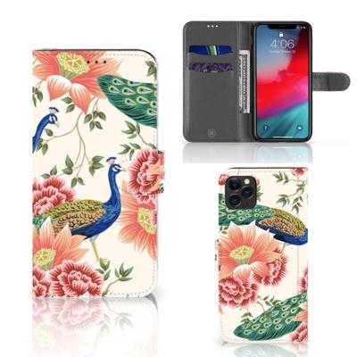 Telefoonhoesje | Met pasjeshouder | voor Apple iPhone 11 Pro Max Pink Peacock Telefoonhoesje | Met pasjeshouder | voor Apple iPhone 11 Pro Max Pink Peacock