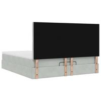 Ottoman bed met matrassen 180x200cm fluweel lichtgrijs - thumbnail