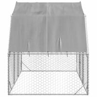 Kippenren met dak 2,5x2x2,25 m gegalvaniseerd staal - thumbnail