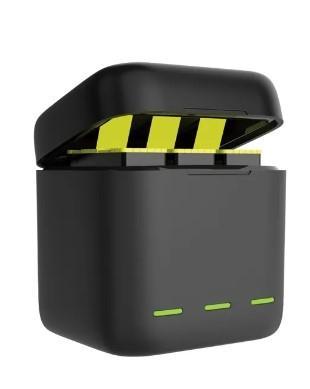 Telesin triple battery charger box voor GoPro Hero 9/10/11/12 met opbergruimte voor SD-kaarten