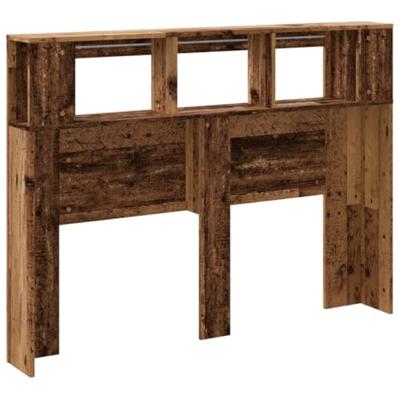 Hoofdeinde met LED 140x18,5x103,5 cm bewerkt hout oud hout Hoofdeinde met LED 140x18,5x103,5 cm bewerkt hout oud hout