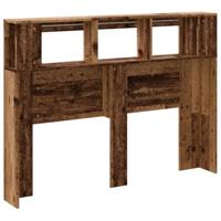 Hoofdeinde met LED 140x18,5x103,5 cm bewerkt hout oud hout - thumbnail