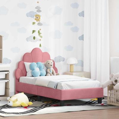 Peuterbedframe met hoofdbord Roze 70 x 140 cm Fluweel