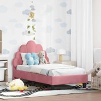 Peuterbedframe met hoofdbord Roze 70 x 140 cm Fluweel - thumbnail