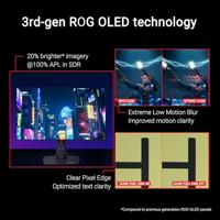 ASUS ROG Strix OLED XG27AQDMG gaming monitor ― 27-inch (26.5-inch viewable) 1440p glossy WOLED panel, 240 Hz, 0.03 ms, custom heatsink, OLED Anti-flicker, ASUS OLED Care, G-SYNC® compatible - thumbnail