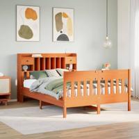 Bedframe zonder matras massief grenenhout wasbruin 150x200 cm - thumbnail