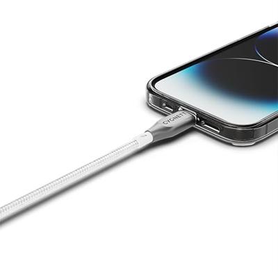 Cygnett Gepantserde Lightning naar USB-C snellaadkabel 30W (2m, wit)