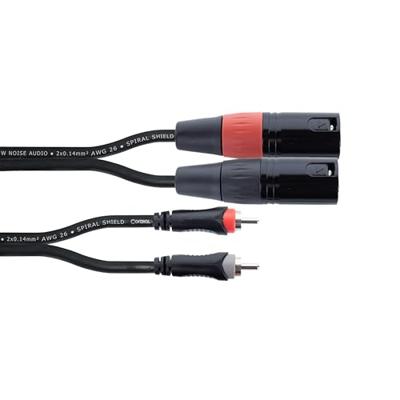 Cordial EU 1 MC XLR Verbindingskabel [2x XLR-stekker 3-polig - 2x Cinch-stekker] 1 m Zwart