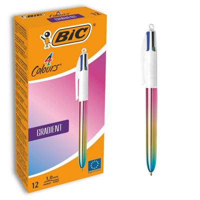 Bic Colours Gradient 4-kleurenbalpen, medium, klassieke inktkleuren
