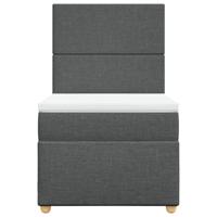 Boxspring met matras stof donkergrijs 90x190 cm - thumbnail