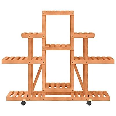 Plantenstandaard met wielen 110x25x101 cm massief vurenhout Plantenstandaard met wielen 110x25x101 cm massief vurenhout