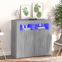 Dressoir met LED-verlichting 80x35x75 cm grijs sonoma eiken - thumbnail
