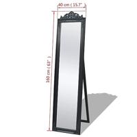 Vrijstaande spiegel Barokstijl 160x40cm zwart - thumbnail