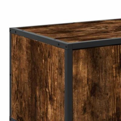 Tv-meubel 120x35x41 cm bewerkt hout metaal gerookt eikenkleurig