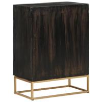 Dressoir 55x34x75 cm massief mangohout en ijzer zwart - thumbnail
