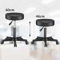 Monzana Bureaustoel - draaistoel - kruk - met - gestoffeerde - zitting - in - zwart - thumbnail