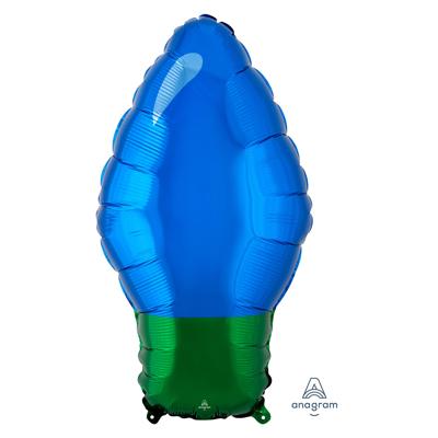 Amscan Folie ballon kerstlamp blauw 55 cm | 25 stuks