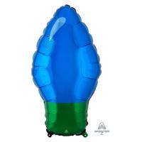 Amscan Folie ballon kerstlamp blauw 55 cm | 25 stuks - thumbnail