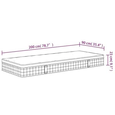 Binnenveringmatras middelhard 90x200 cm