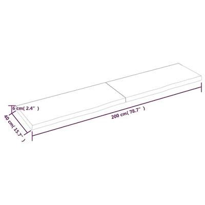 VidaXL Wastafelblad 200x40x(2-6) cm behandeld massief hout lichtbruin