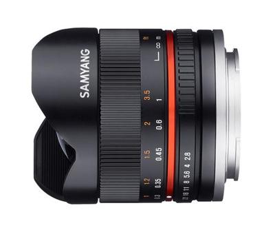 Samyang 8mm f/2.8 Fisheye II Canon EF-M zwart OUTLET