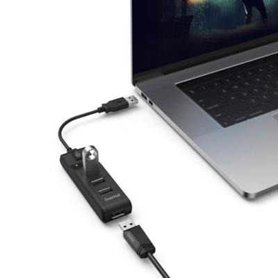 Hama USB-hub 4-poorts USB 2.0 480 Mbit/s Aan/uit-schakelaar
